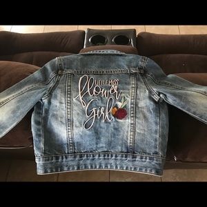 NWT Flower Girl Denim Jacket by David’s Bridal